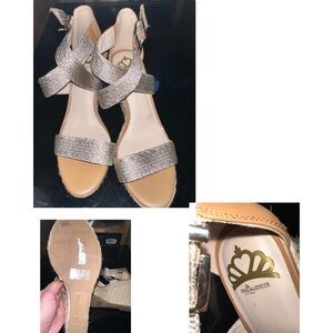 Strappy Platform Metallic Sandals